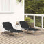 Foldestol 2 pcs Sort 188 x 57 x 86,5 cm Polyester