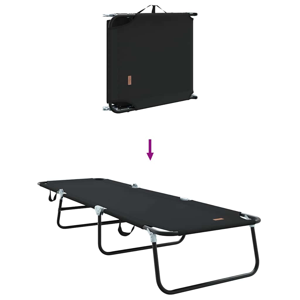 Foldestol 2 pcs Sort 188 x 57 x 86,5 cm Polyester