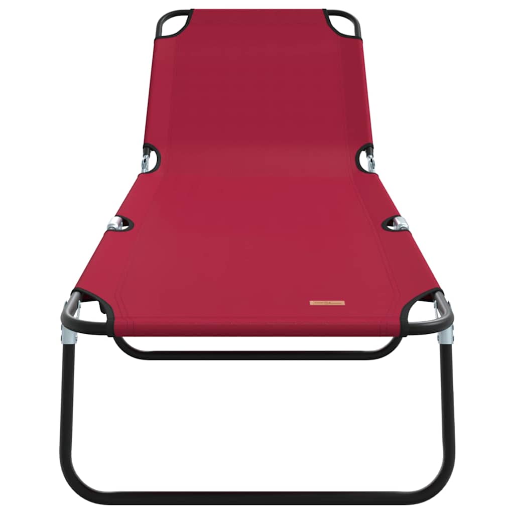 Foldestol 2 pcs Rød 188 x 57 x 86,5 cm Polyester