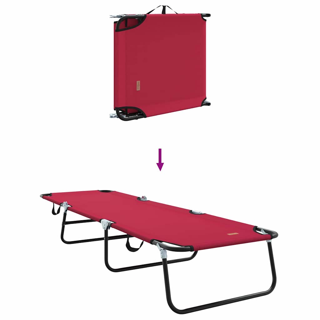 Foldestol 2 pcs Rød 188 x 57 x 86,5 cm Polyester