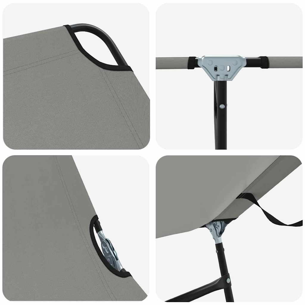 Foldestol 2 pcs Grå 188 x 57 x 86,5 cm Polyester