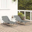 Foldestol 2 pcs Grå 188 x 57 x 86,5 cm Polyester