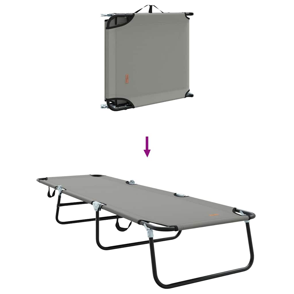 Foldestol 2 pcs Grå 188 x 57 x 86,5 cm Polyester