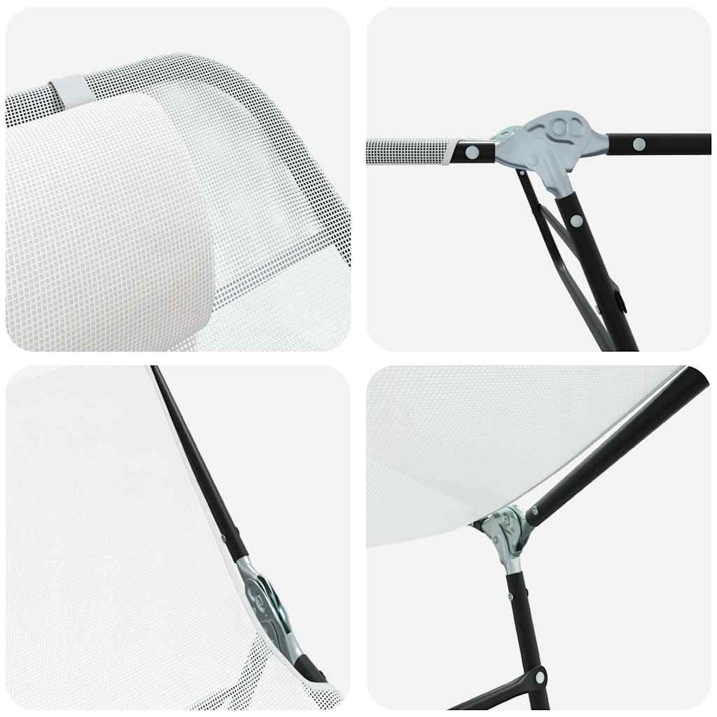 Foldestol 2 pcs Creme 182 x 55 x 85,5 cm Textilene