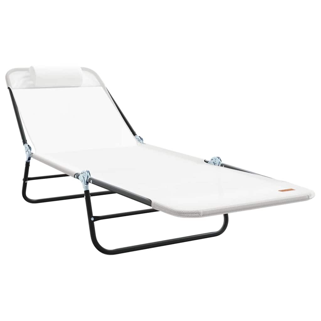 Foldestol 2 pcs Creme 182 x 55 x 85,5 cm Textilene