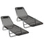 Foldestol 2 pcs Sort 182 x 55 x 85,5 cm Textilene