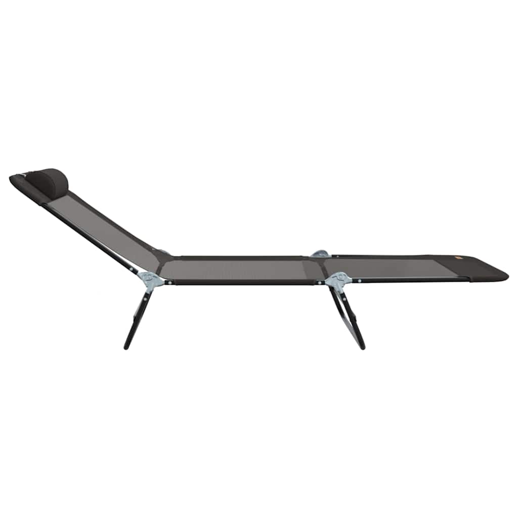 Foldestol 2 pcs Sort 182 x 55 x 85,5 cm Textilene