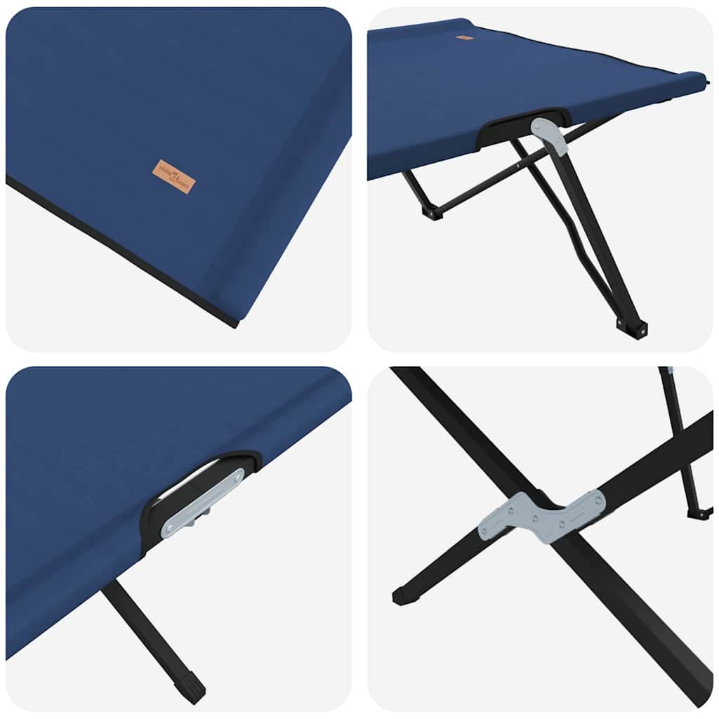 Foldende Camping Seng Blå 206 x 76 x 74 cm Oxford og Stål