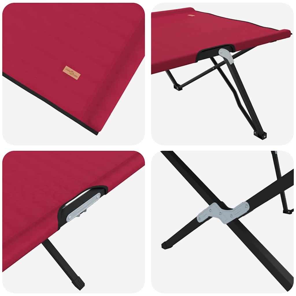 Foldende Camping Seng Rød 206 x 76 x 74 cm Oxford og Stål