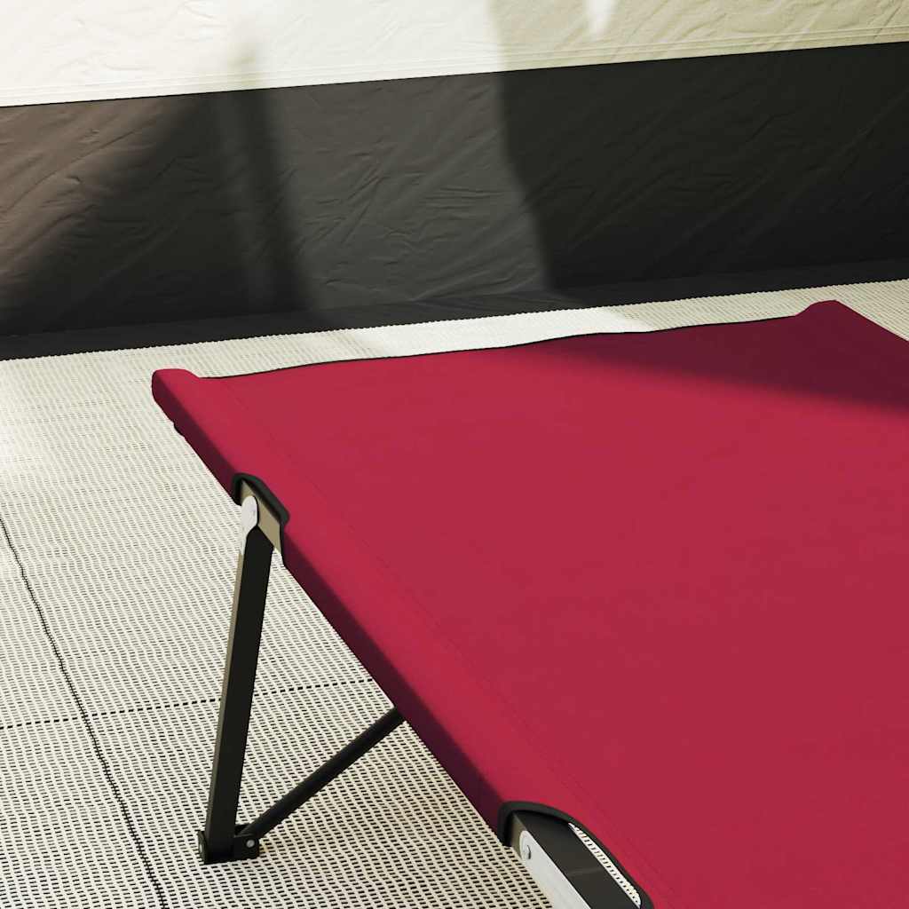 Foldende Camping Seng Rød 206 x 76 x 74 cm Oxford og Stål