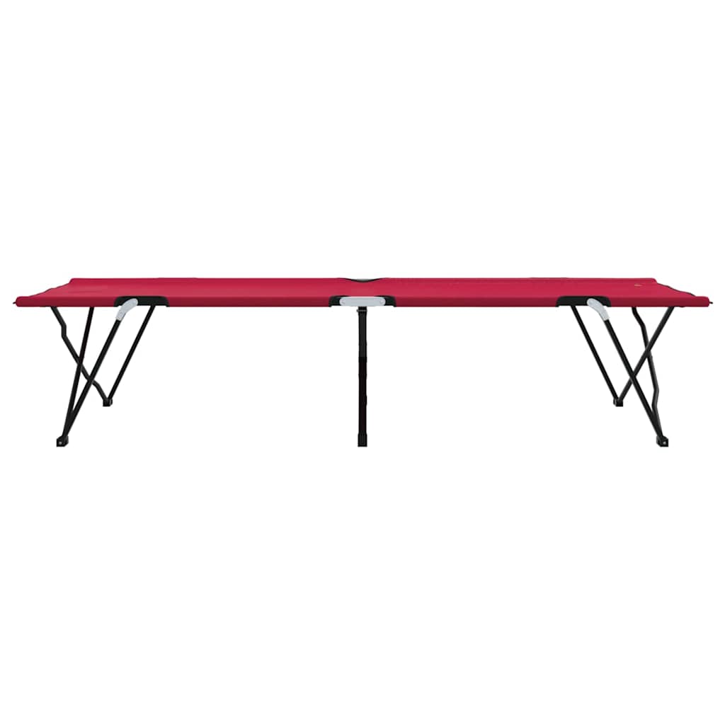 Foldende Camping Seng Rød 206 x 76 x 74 cm Oxford og Stål