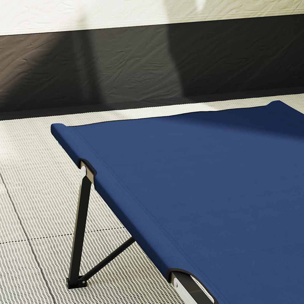 Foldende Camping Seng 2 pcs Blå 206 x 76 x 74 cm Oxford og Stål