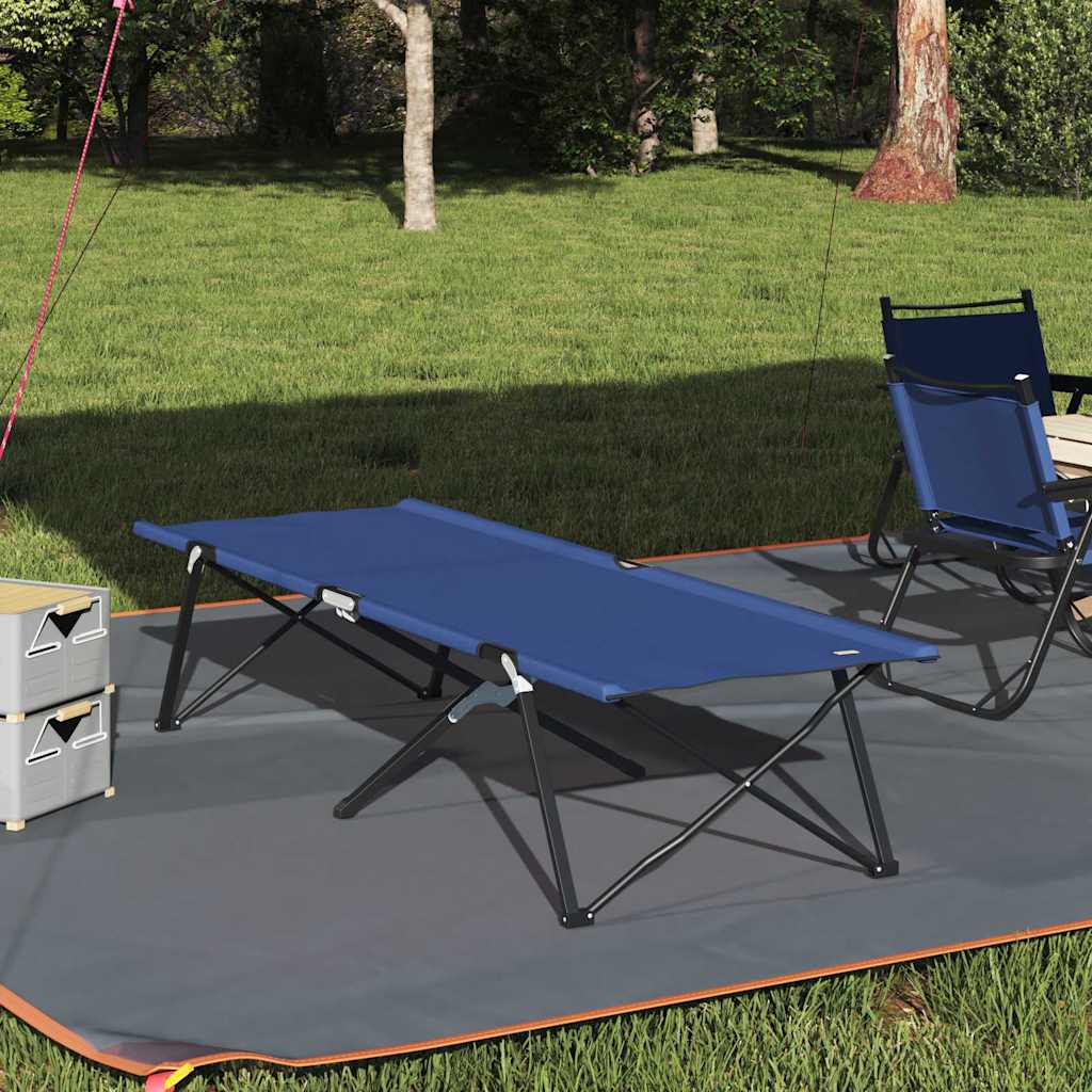 Foldende Camping Seng 2 pcs Blå 206 x 76 x 74 cm Oxford og Stål billede