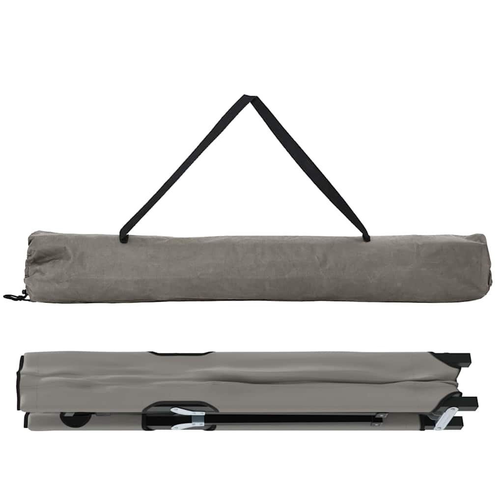 Foldende Camping Seng 2 pcs Grå 206 x 76 x 74 cm Oxford og Stål
