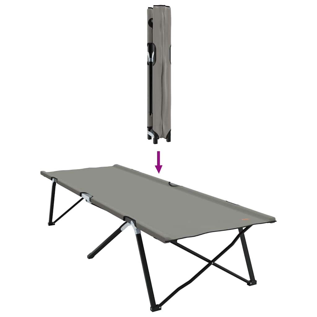 Foldende Camping Seng 2 pcs Grå 206 x 76 x 74 cm Oxford og Stål