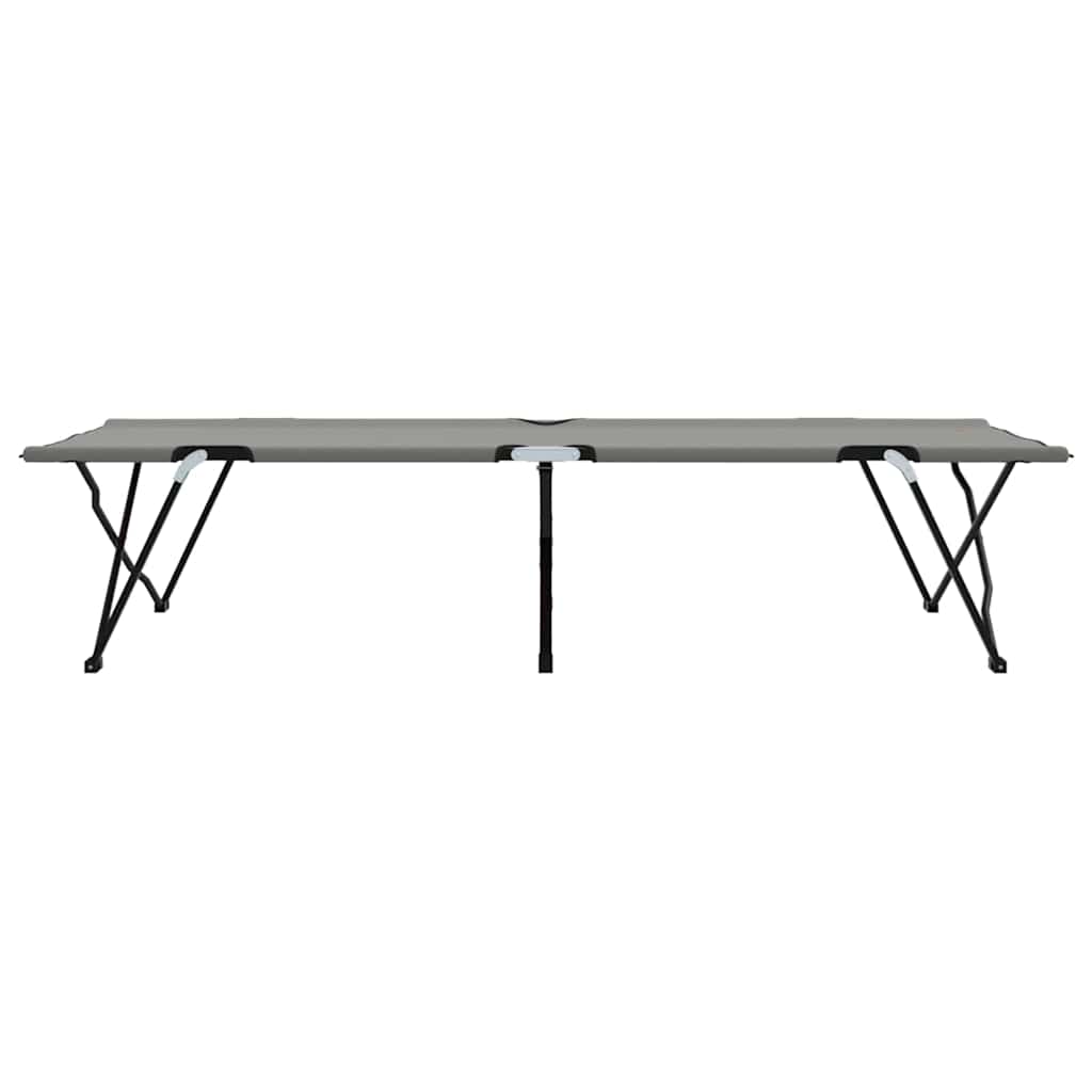 Foldende Camping Seng 2 pcs Grå 206 x 76 x 74 cm Oxford og Stål