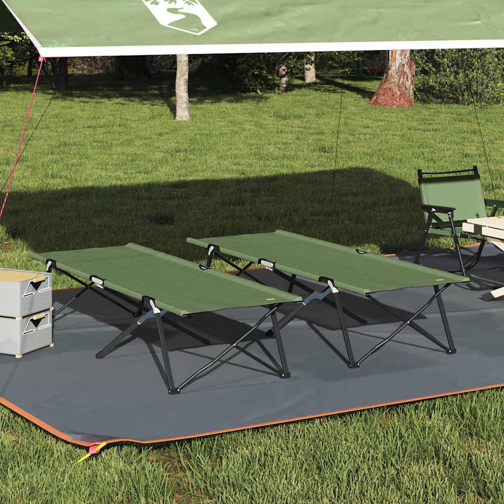 Foldende Camping Seng 2 stk Amy gul 206 x 76 x 74 cm