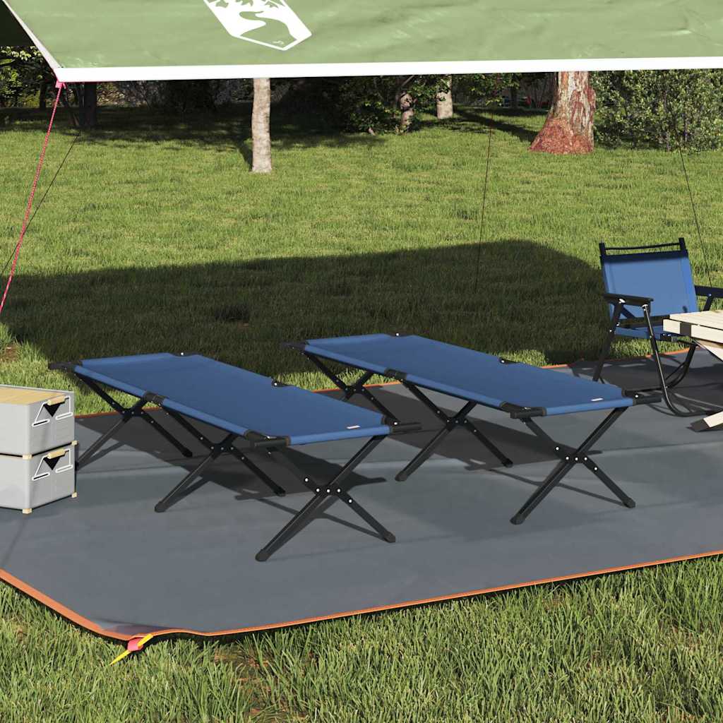 Foldende Camping Seng 2 pcs Blå 193 x 69 x 45 cm Oxford stof billede