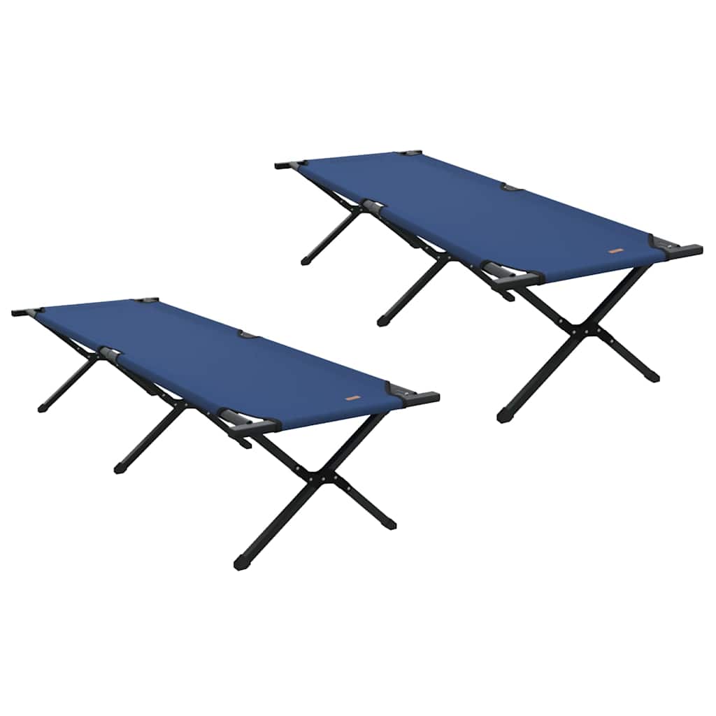 Foldende Camping Seng 2 pcs Blå 193 x 69 x 45 cm Oxford stof