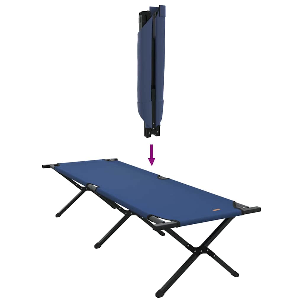 Foldende Camping Seng 2 pcs Blå 193 x 69 x 45 cm Oxford stof