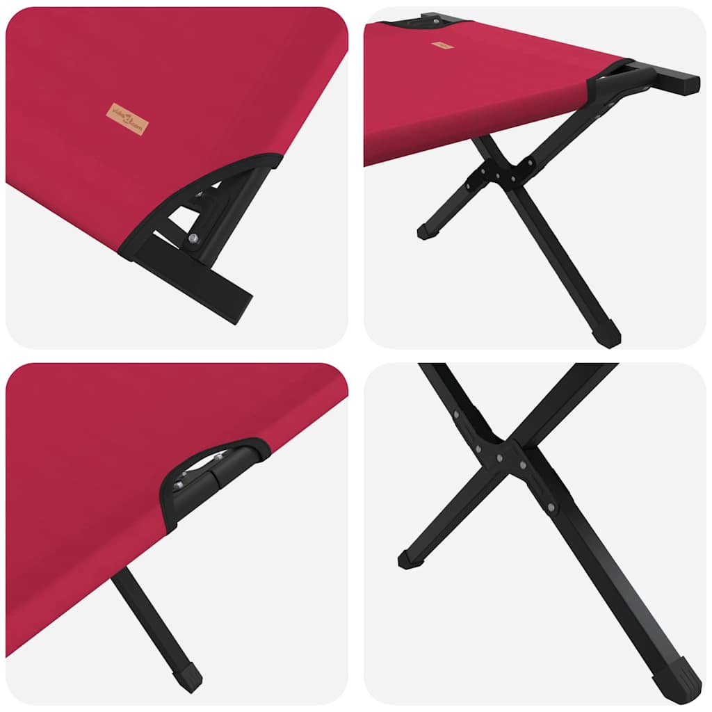 Foldende Camping Seng 2 pcs Rød 193 x 69 x 45 cm Oxford stof