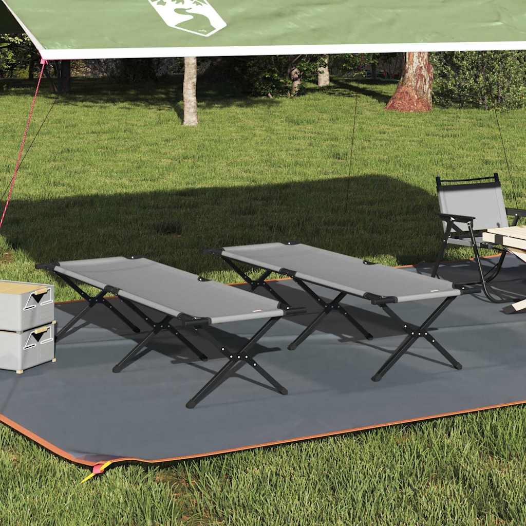Foldende Camping Seng 2 pcs Grå 193 x 69 x 45 cm Oxford stof billede
