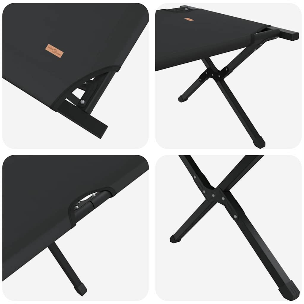 Foldende Camping Seng Sort 210 x 80 x 46 cm Oxford stof