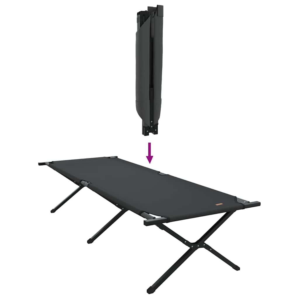Foldende Camping Seng Sort 210 x 80 x 46 cm Oxford stof