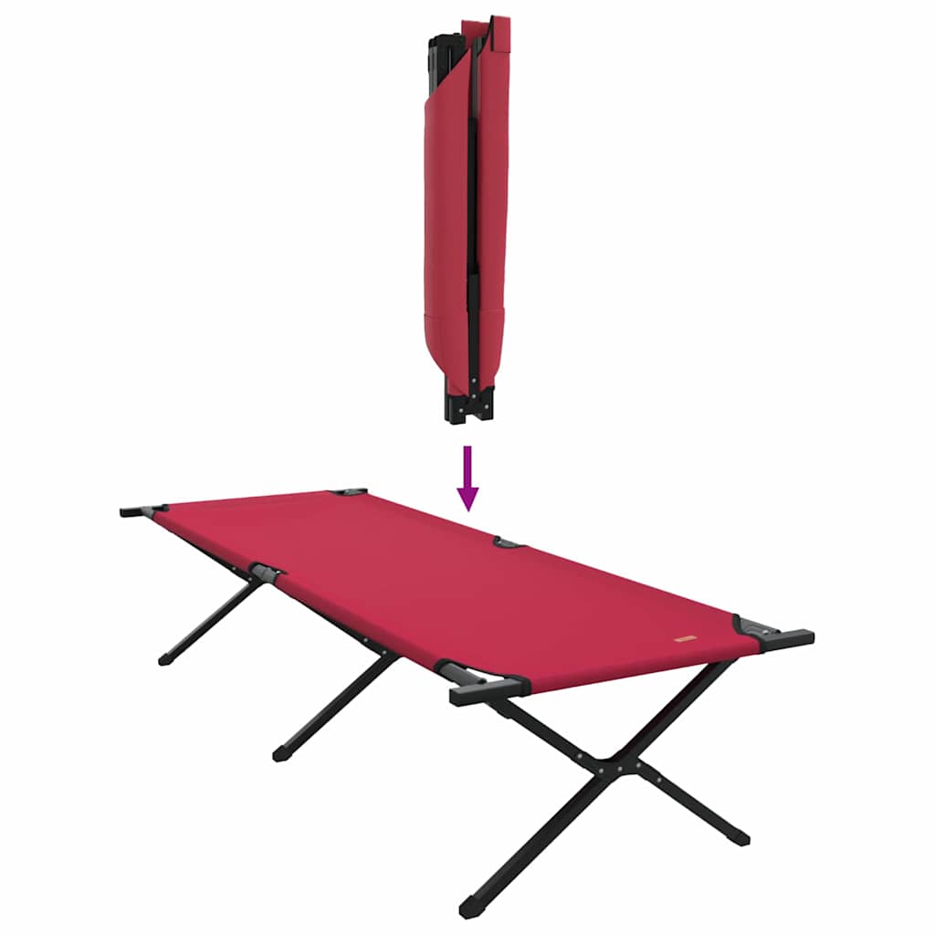 Foldende Camping Seng Rød 210 x 80 x 46 cm Oxford stof
