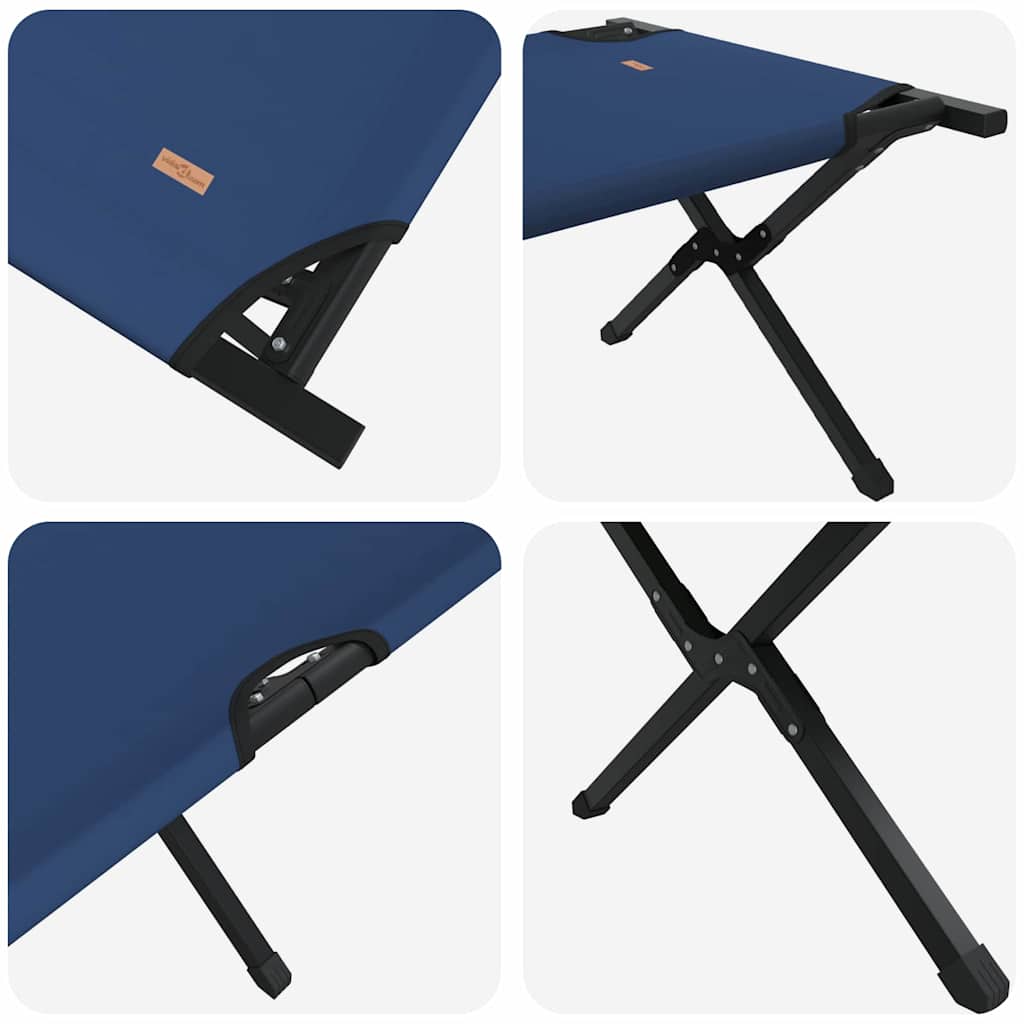 Foldende Camping Seng 2 pcs Blå 210 x 80 x 46 cm Oxford stof