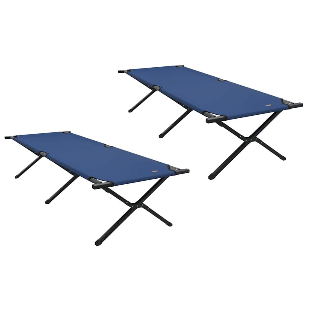 Foldende Camping Seng 2 pcs Blå 210 x 80 x 46 cm Oxford stof
