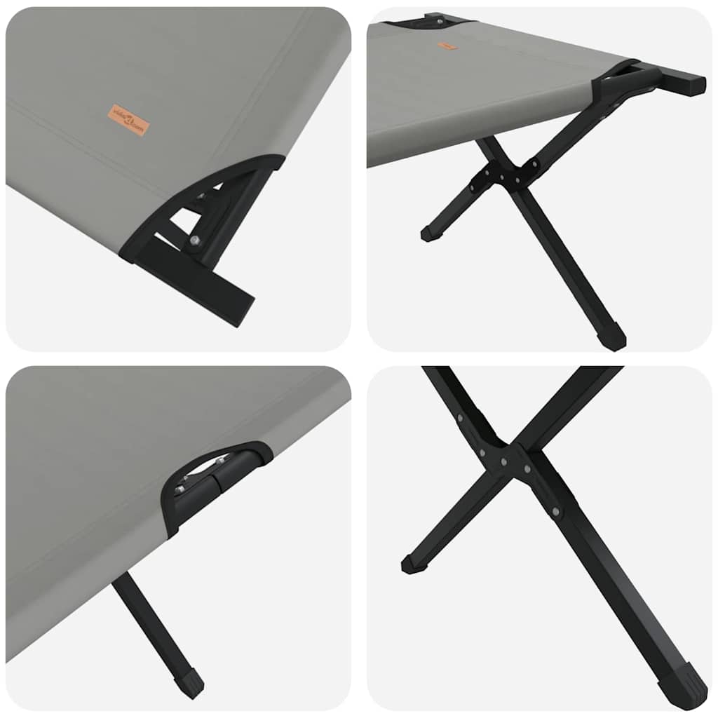 Foldende Camping Seng 2 pcs Grå 210 x 80 x 46 cm Oxford stof