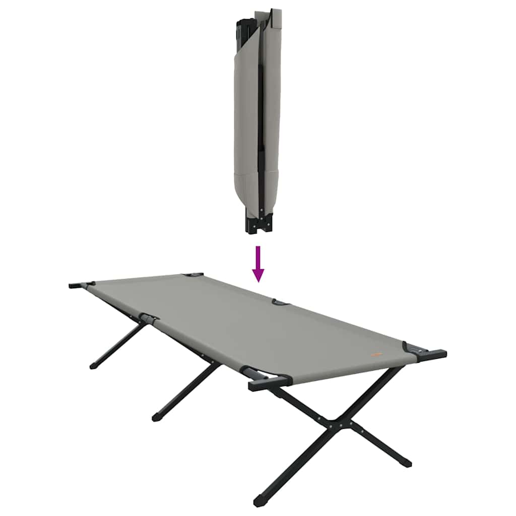 Foldende Camping Seng 2 pcs Grå 210 x 80 x 46 cm Oxford stof