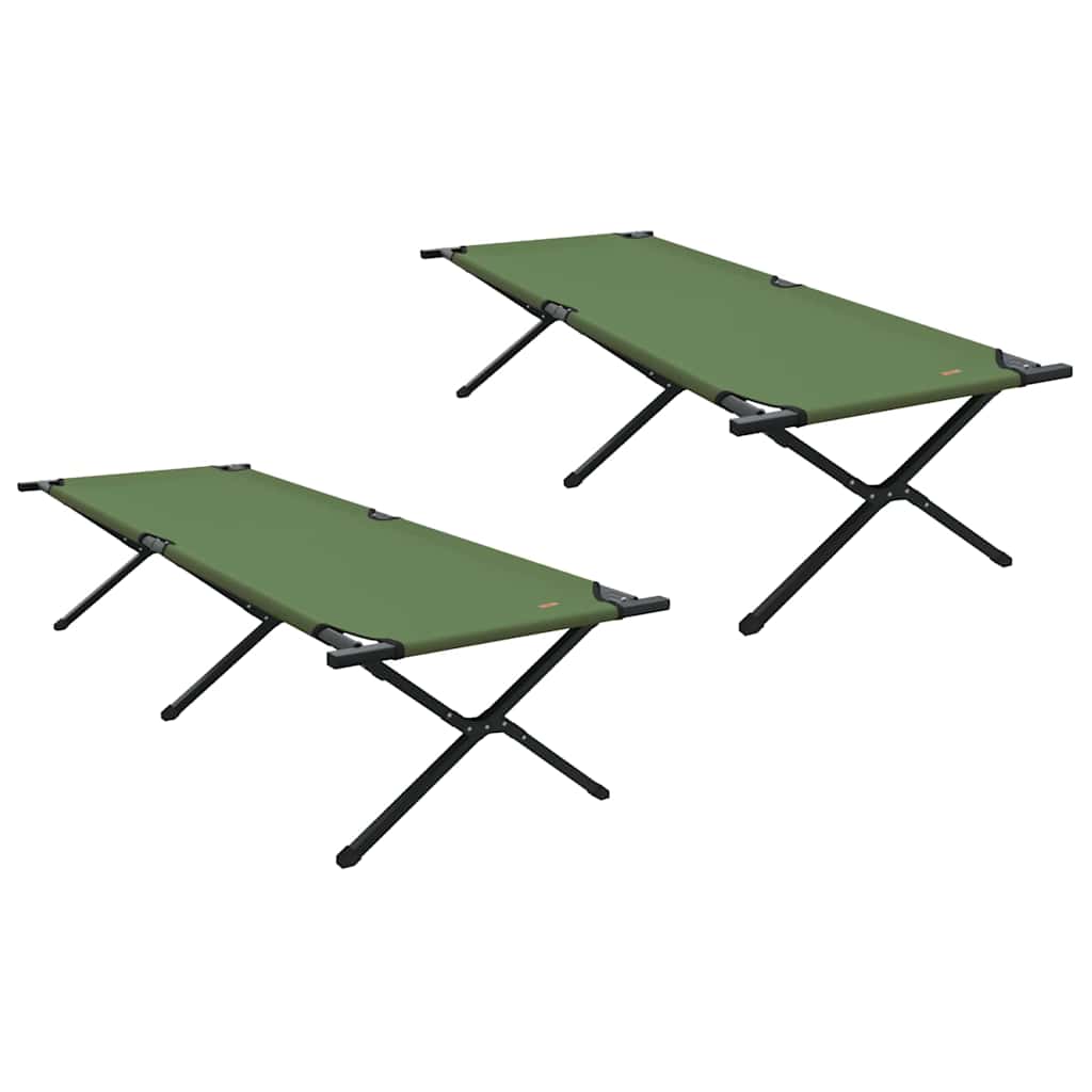Foldende Camping Seng 2 pcs Grøn 210 x 80 x 46 cm Oxford stof