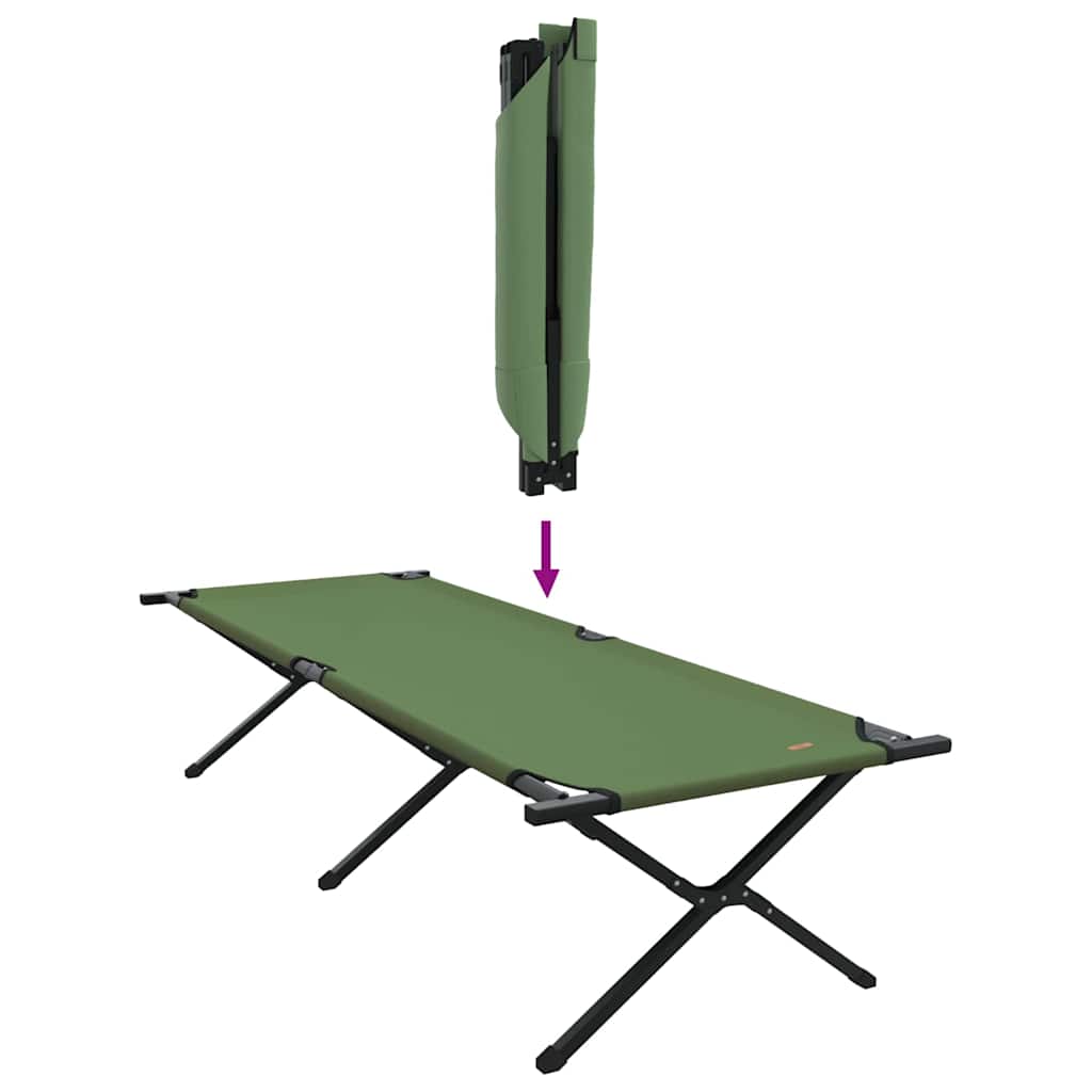 Foldende Camping Seng 2 pcs Grøn 210 x 80 x 46 cm Oxford stof