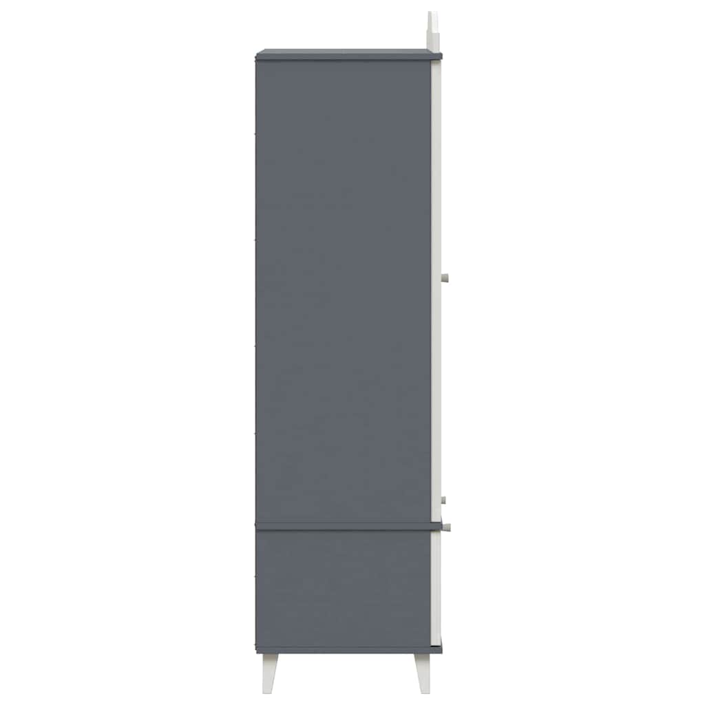 Tavle Garderobe med skuffe ROROS Grå og Hvid 90 x 45 x 165 cm