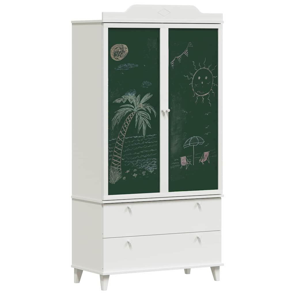 Tavle Garderobe ROROS Hvid 90 x 45 x 180 cm Konstrueret træ