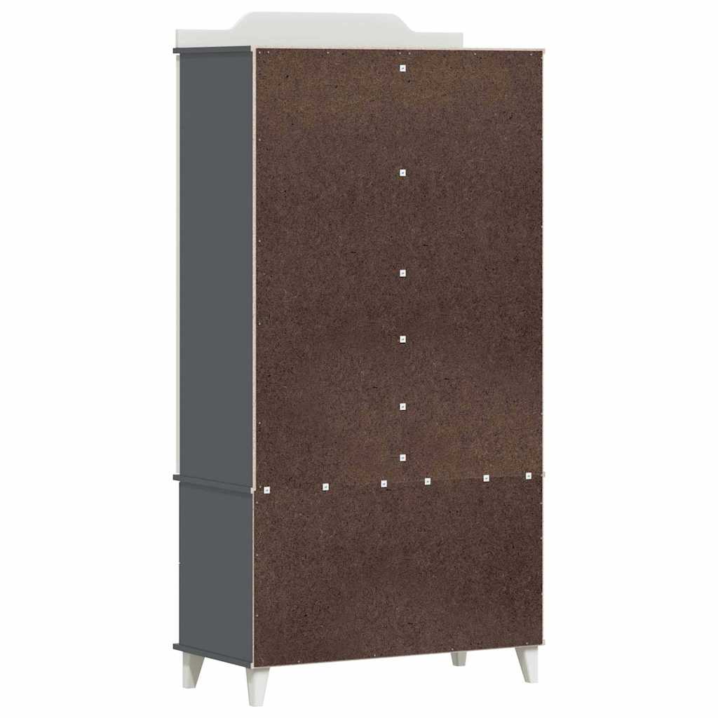 Tavle Garderobe med skuffe ROROS Grå og Hvid 90 x 45 x 180 cm