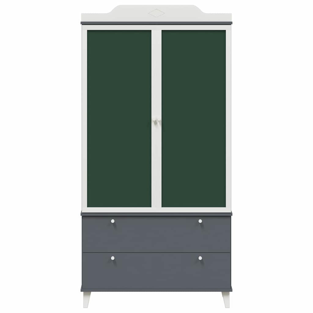 Tavle Garderobe med skuffe ROROS Grå og Hvid 90 x 45 x 180 cm