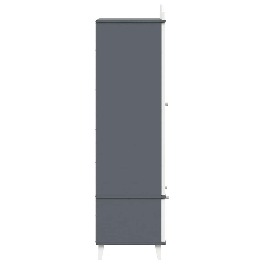Tavle Garderobe med skuffe ROROS Grå og Hvid 90 x 45 x 180 cm