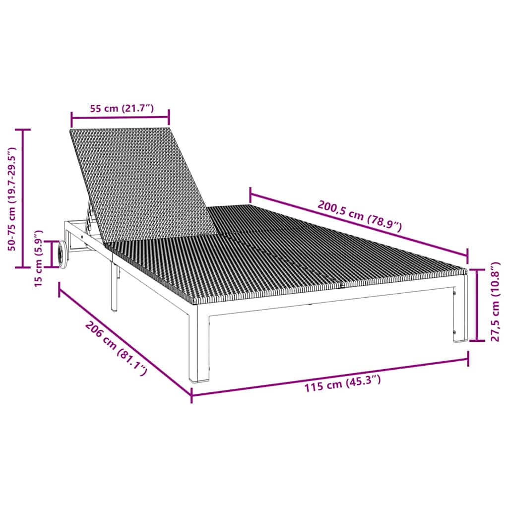 Solseng polyrattan Brun