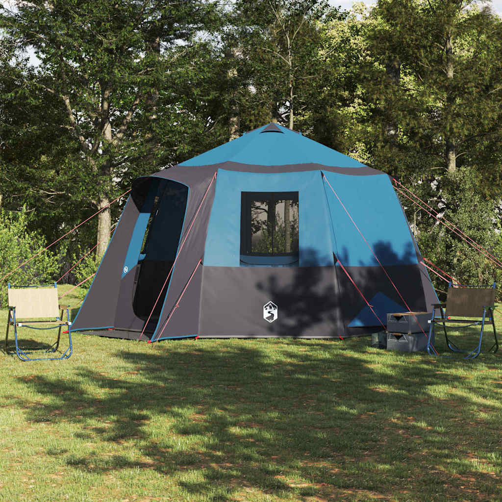 Cabin tent til 12 personer Blå og grå 405 x 405 x 273 cm