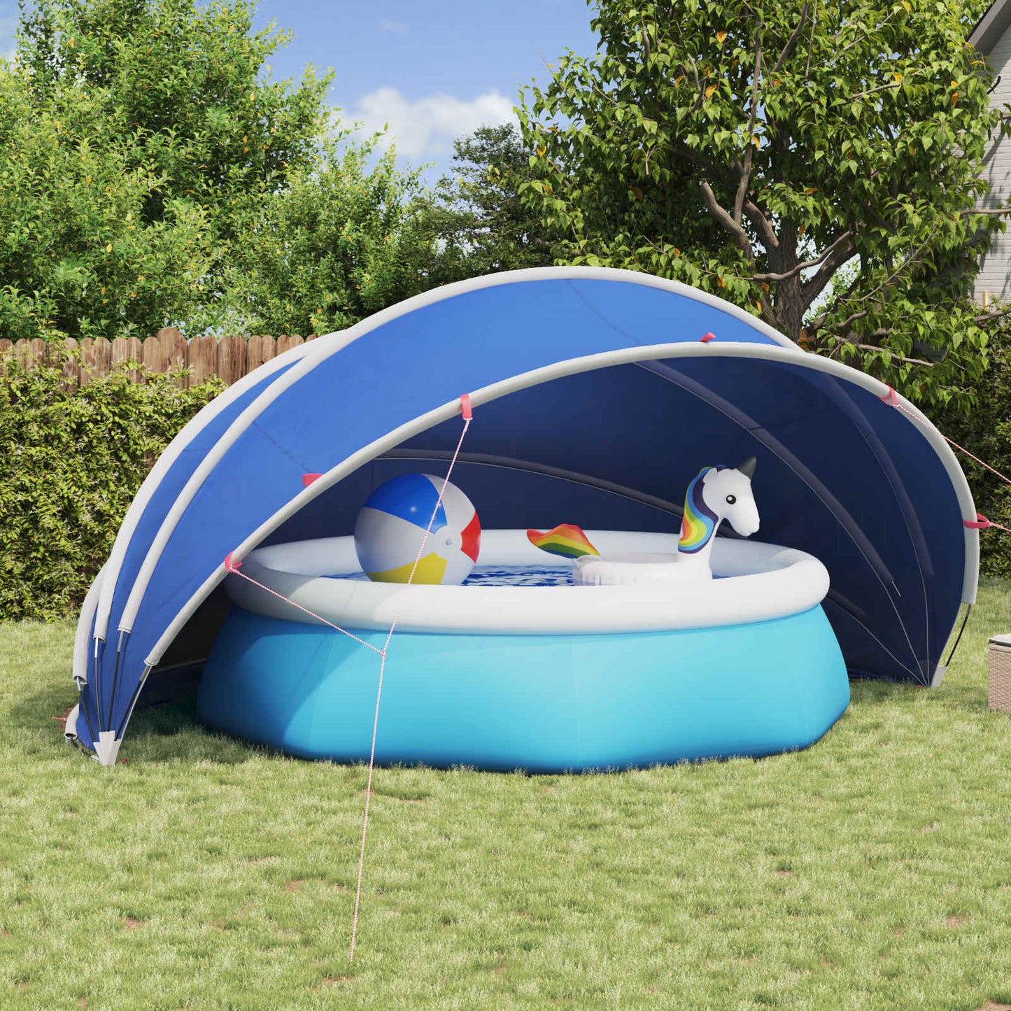 Pool Dome 500 x 500 x 236 cm 185T polyester med PU-belægning