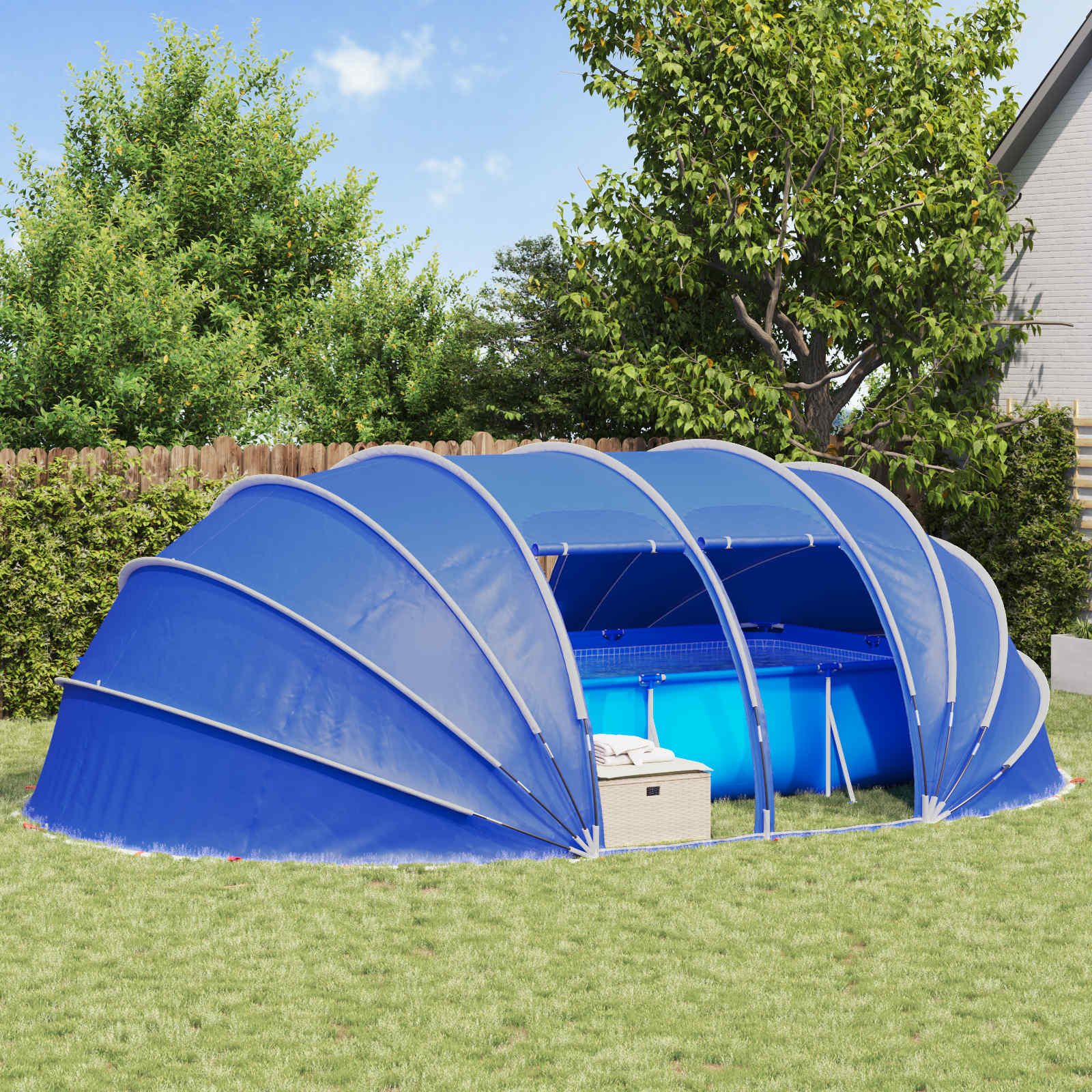 Pooltelt Dome Grøn 640 x 432 x 205 cm