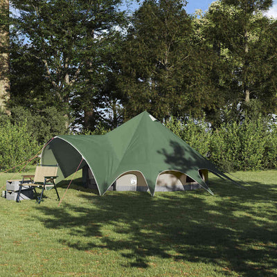 Teepee Telt 3-Person med tag Grøn og Grå 312 x 312 x 197 cm