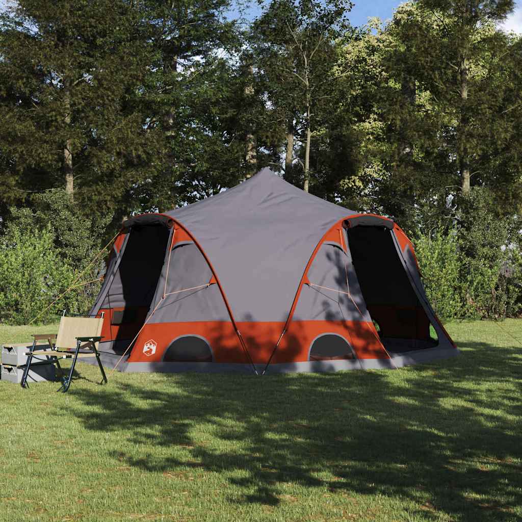 Dome Telt 4-Personer med tag Grå og orange 505 x 450 x 248 cm