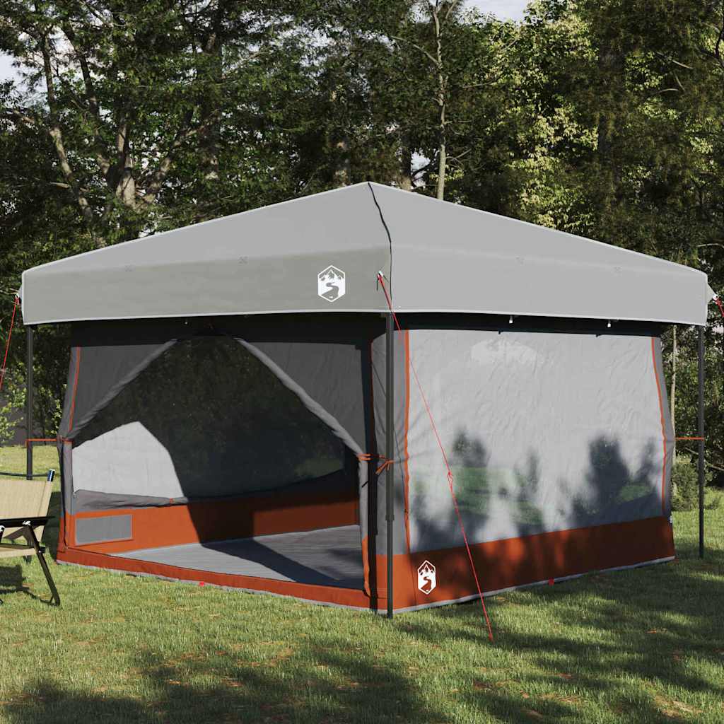 Indertelt til 7 personer Grå og orange 300 x 300 x 250 cm billede