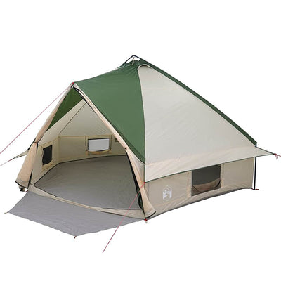 Teepee Telt 10-Personer med tag Grøn og Hvid 567 x 470 x 242 cm