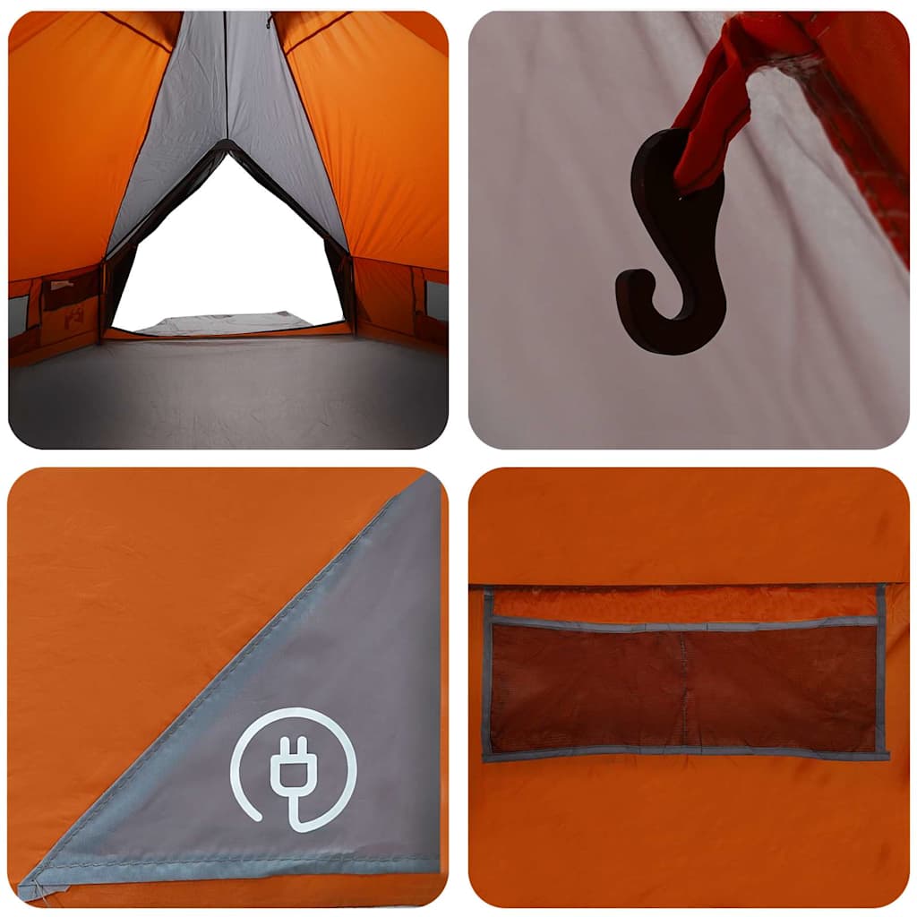Teepee telt til 6 personer Grå og orange 431 x 366 x 185 cm