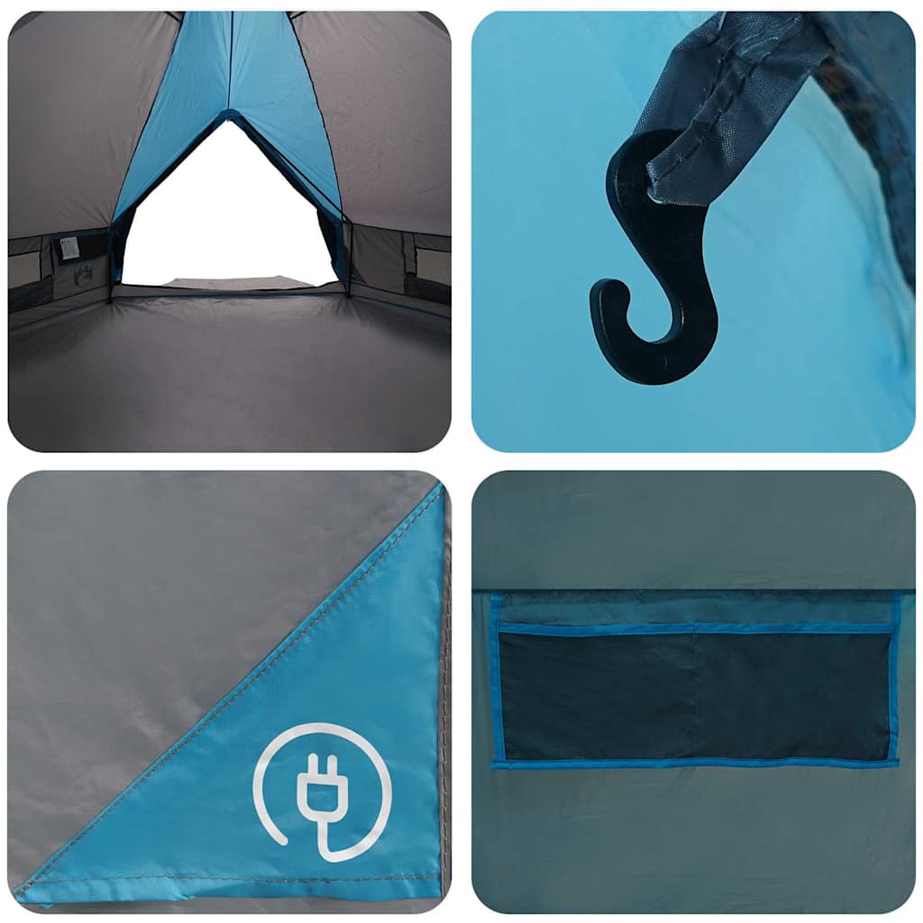 Teepee Telt 4-Person med tag Blå og grå 388 x 320 x 169 cm